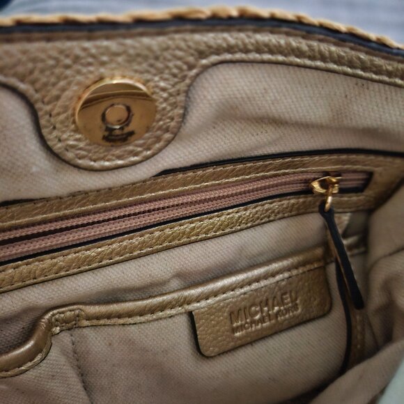 MICHAEL Michael Kors Lola Messenger Straw Bag – Nat/Gold - Picture 5 of 6